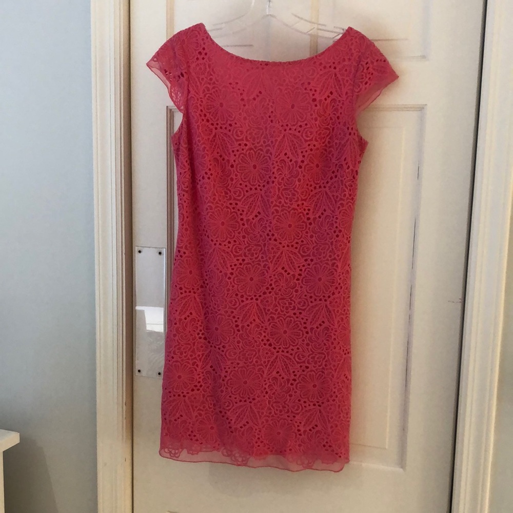 Lilly Pulitzer Pink Lace Cap Sleeve Dress